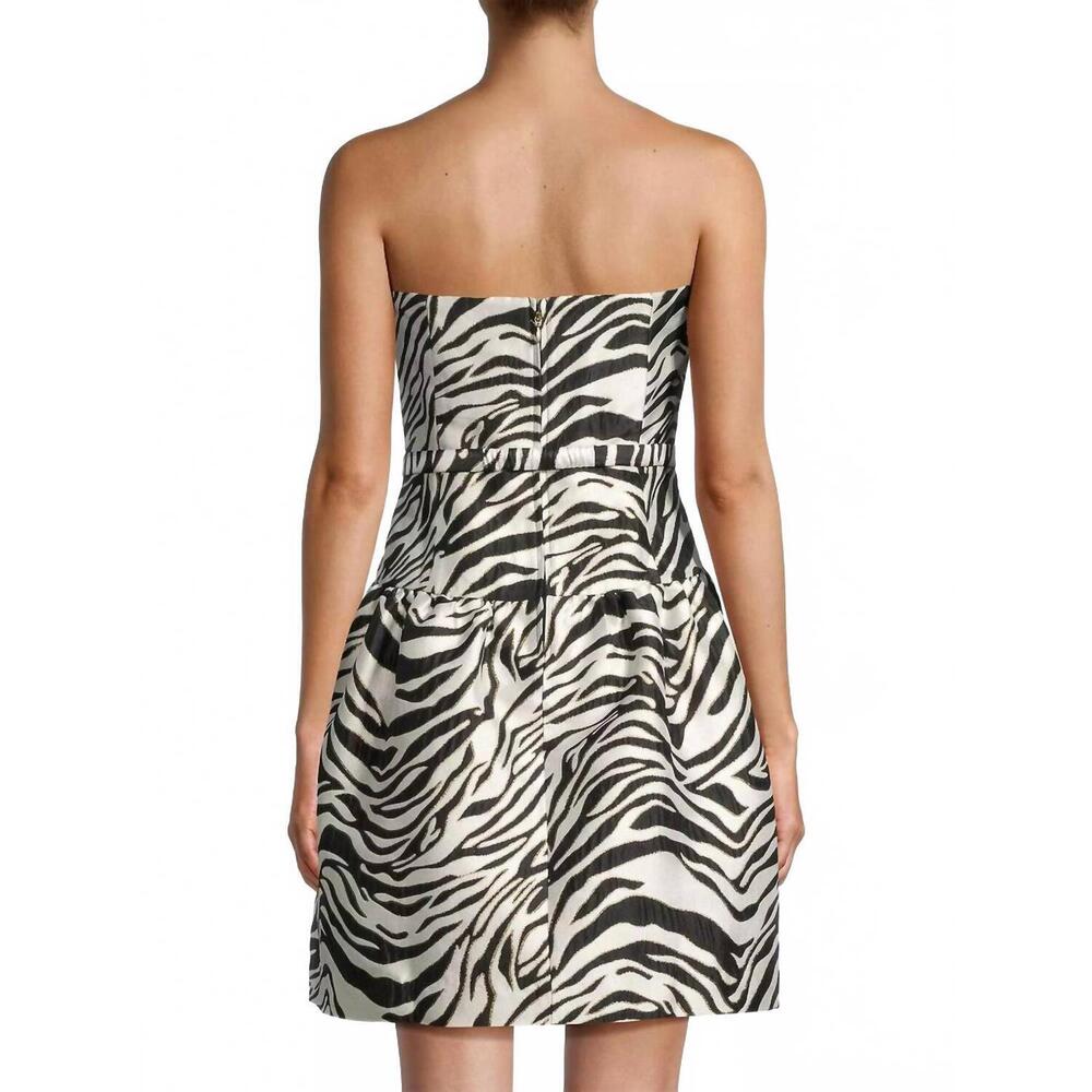 NEW LILLY PULITZER akela strapless jacquard dress in black zebra - Picture 4 of 6